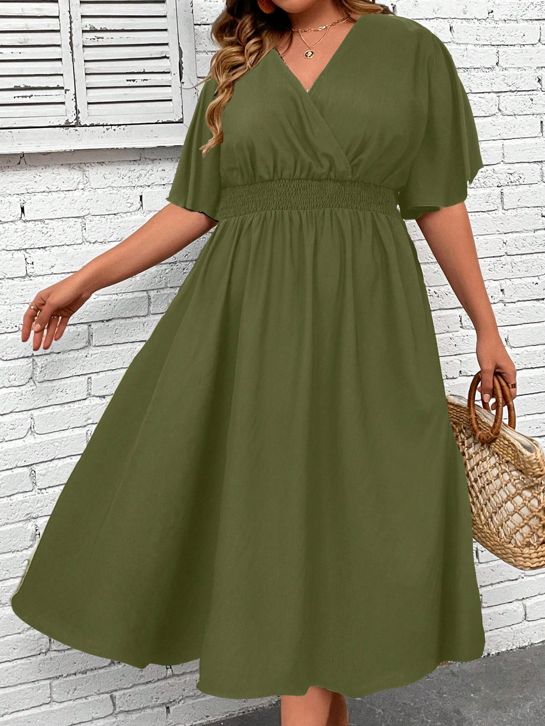 Rochie midi SHEIN, verde