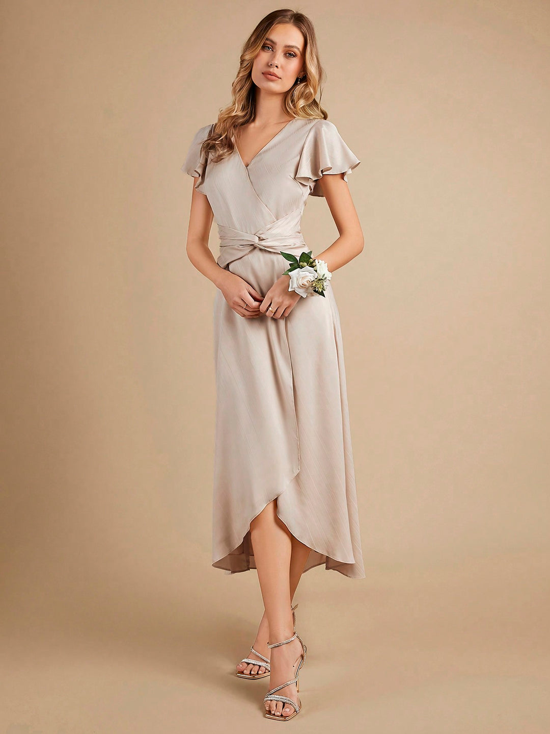 Rochie midi SHEIN, bej