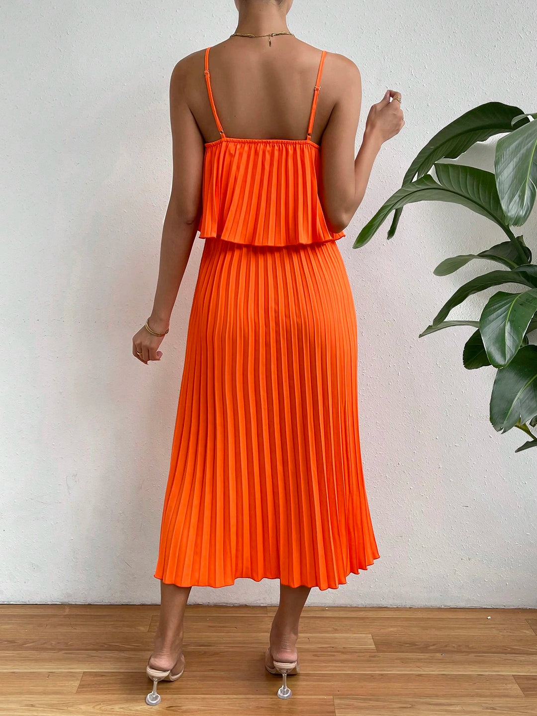 Rochie midi SHEIN, portocaliu