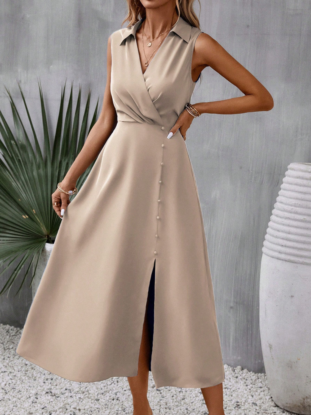 Rochie maxi SHEIN, bej