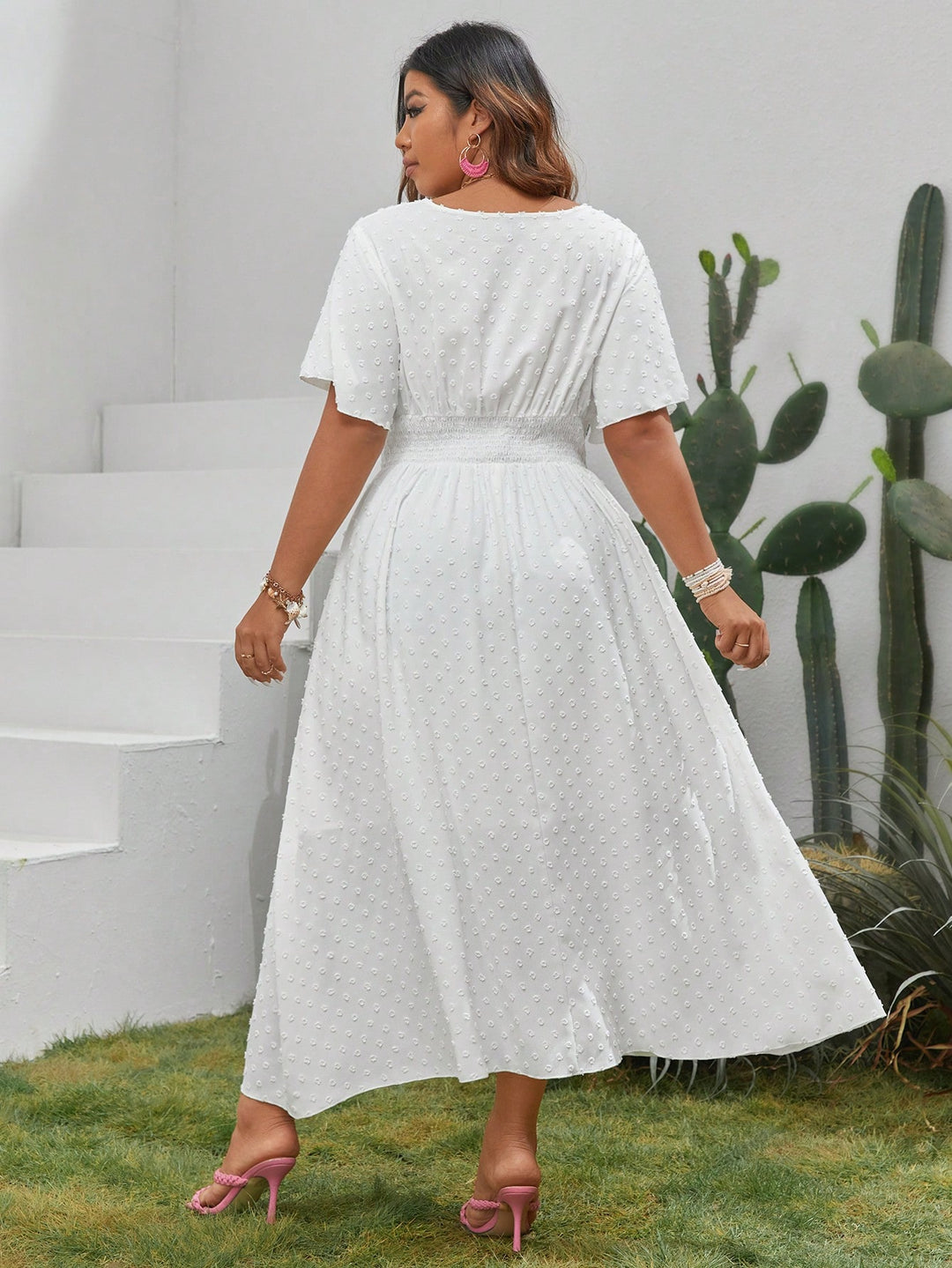 Rochie midi SHEIN, alb