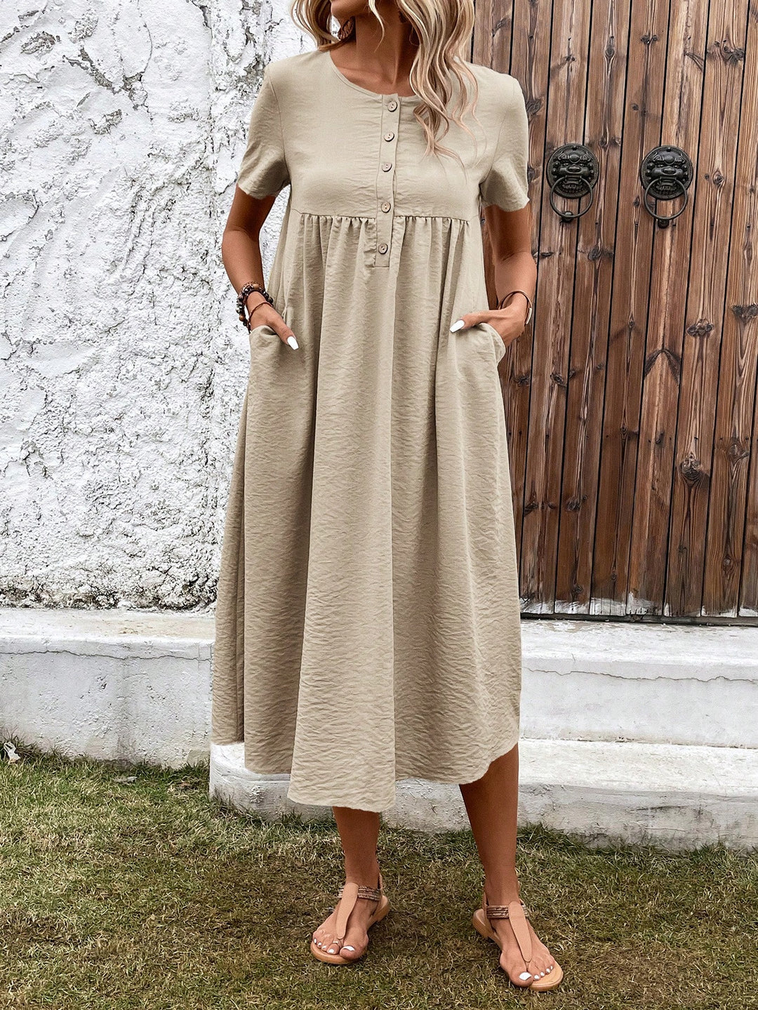 Rochie maxi SHEIN, bej