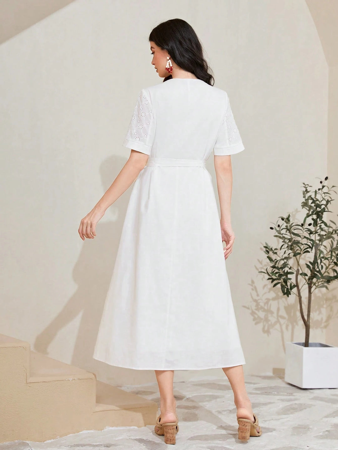 Rochie midi SHEIN, alb