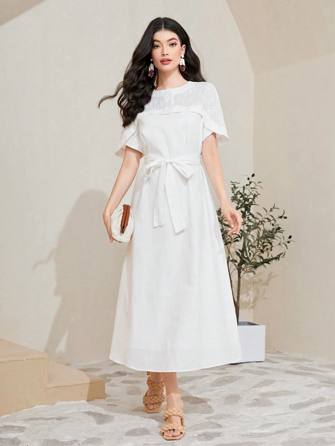 Rochie midi SHEIN, alb