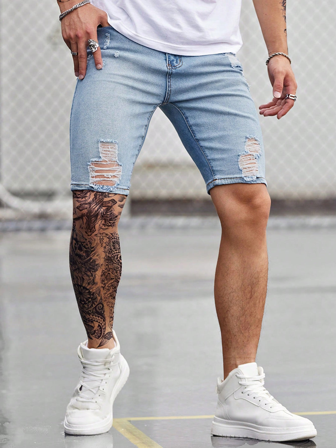 Pantaloni scurți SHEIN, albastru