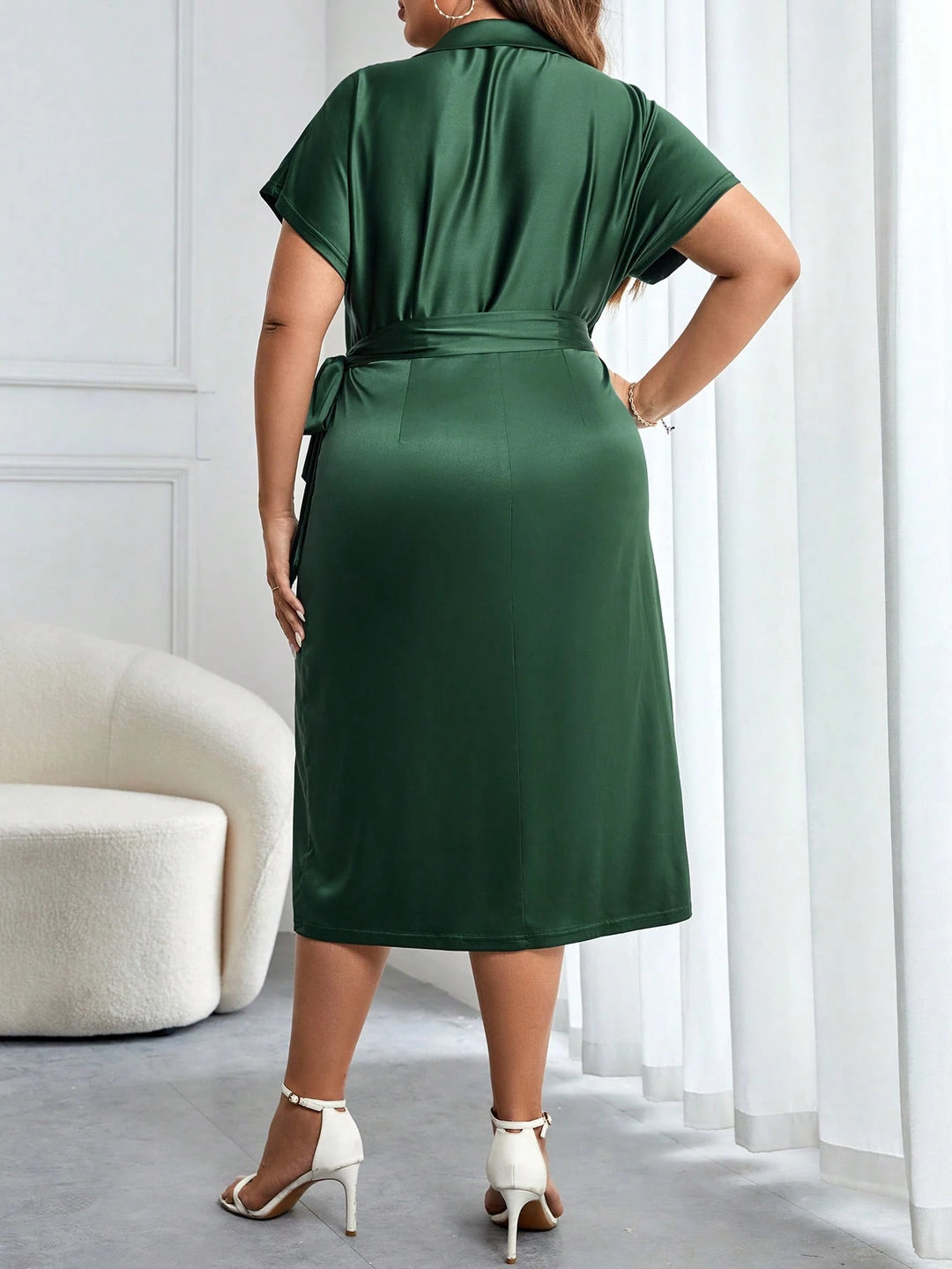 Rochie midi SHEIN, verde