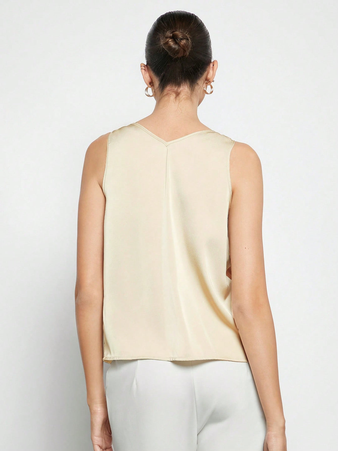 Bluza satin fără mâneci SHEIN, mix culori
