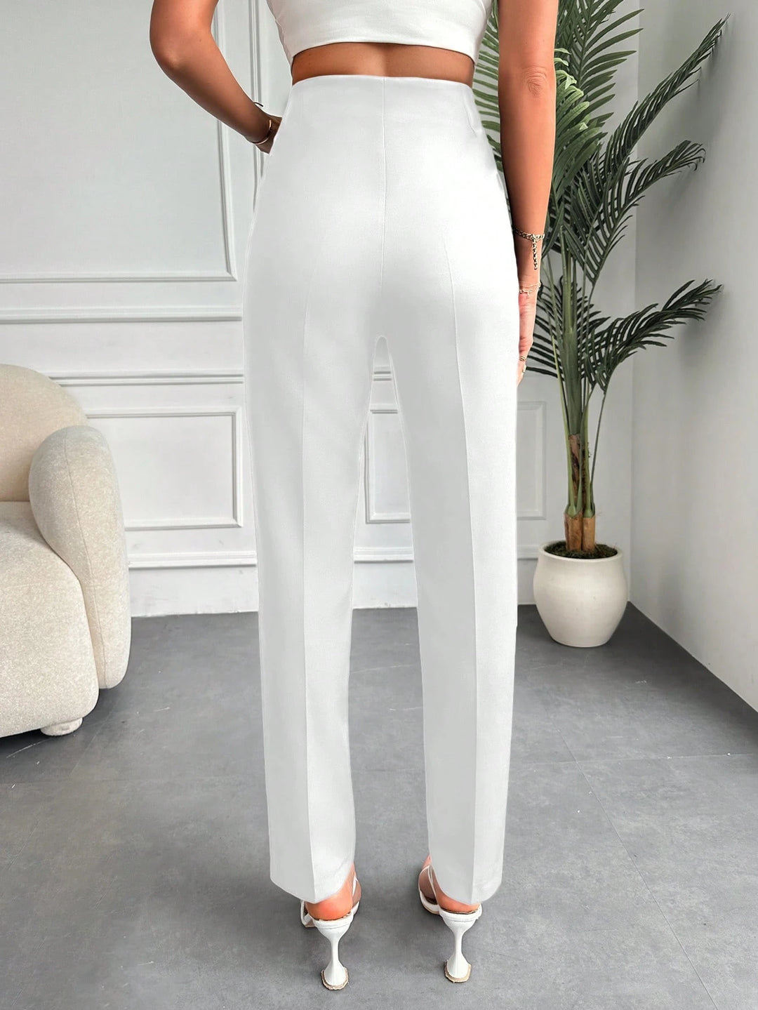 Pantaloni SHEIN, alb