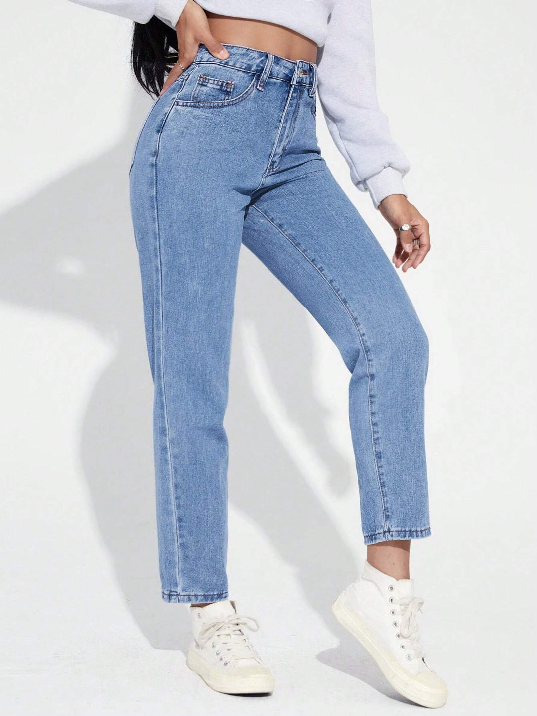 Jeans SHEIN, albstru