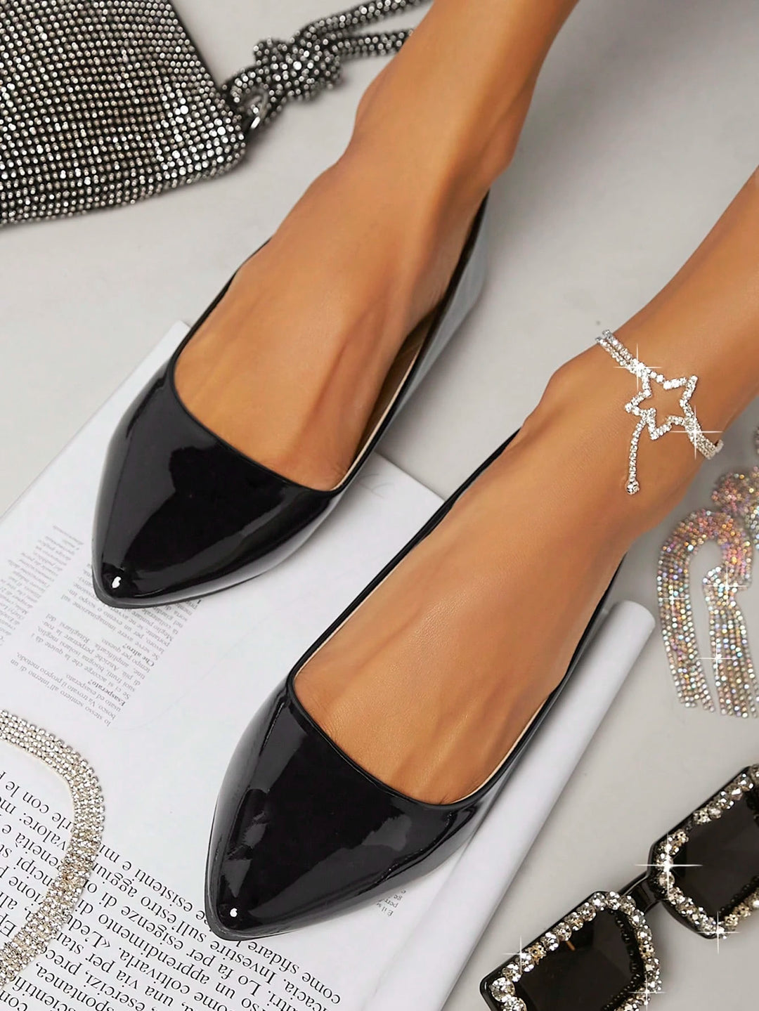 SHEIN balerinacipők, fekete