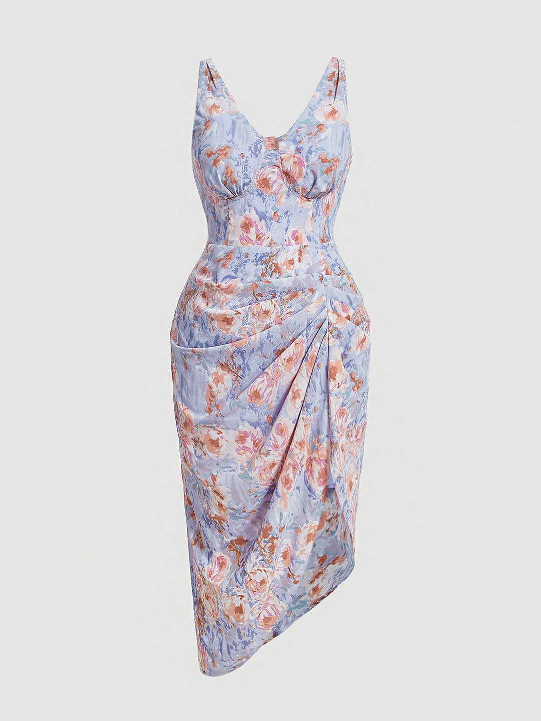 Shein Curve+ midi ruha, vegyes színek