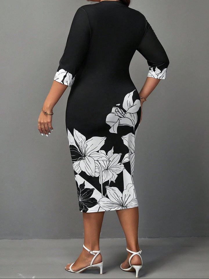 Rochie midi SHEIN, mix culori