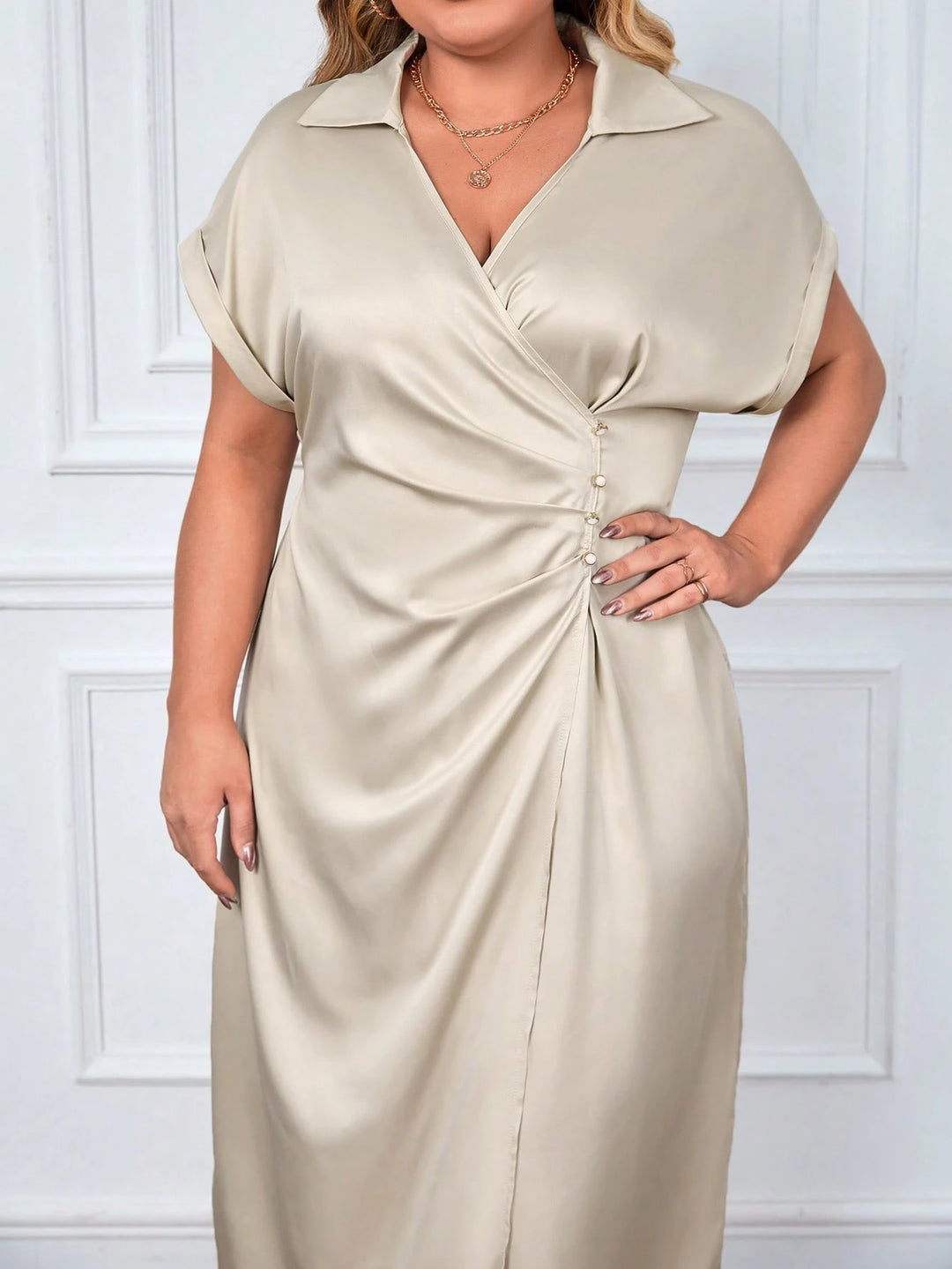 Rochie midi SHEIN, bej