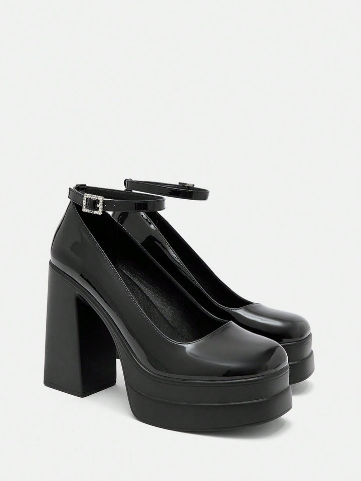Pantofi cu toc SHEIN, negru