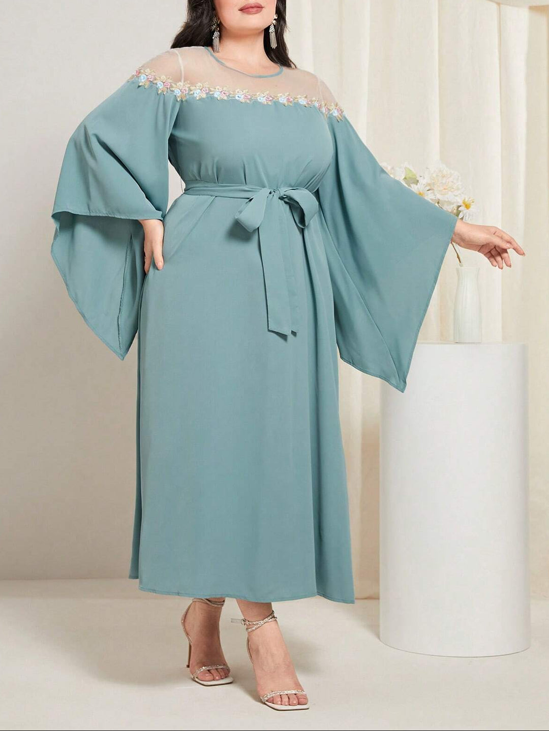 Rochie maxi SHEIN, turcoaz