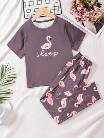 Compleu pijamale SHEIN, mov