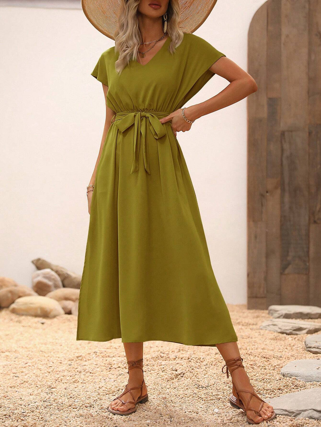 SHEIN midi ruha, khaki