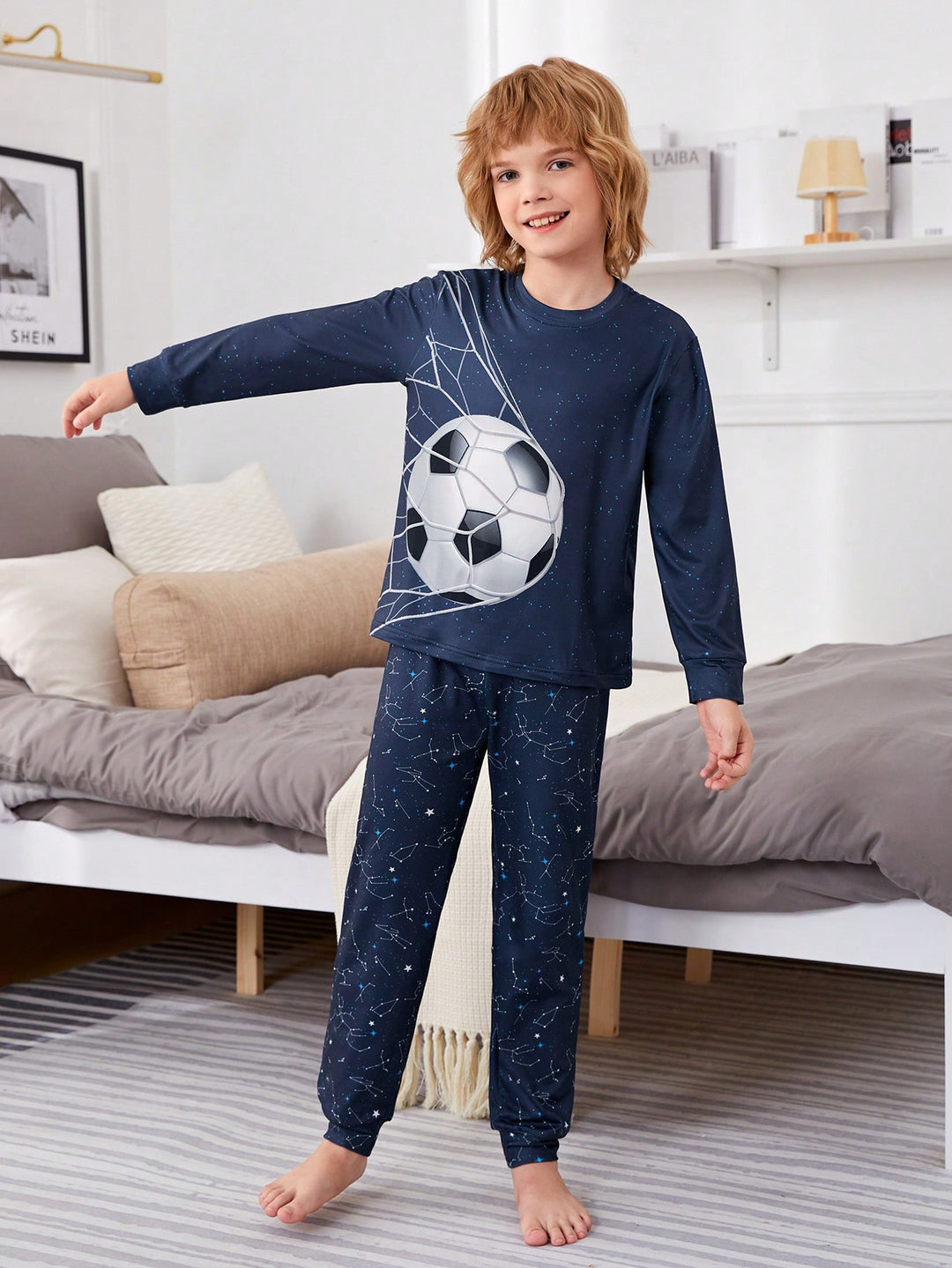 Compleu pijamale SHEIN, albastru