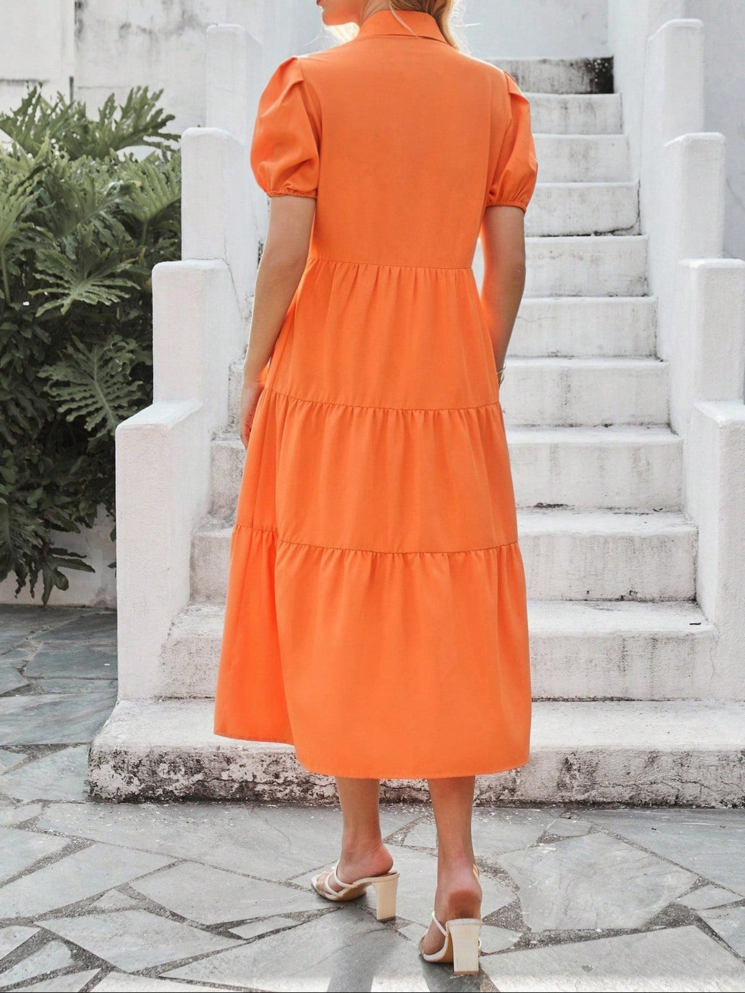 Rochie midi SHEIN, portocaliu