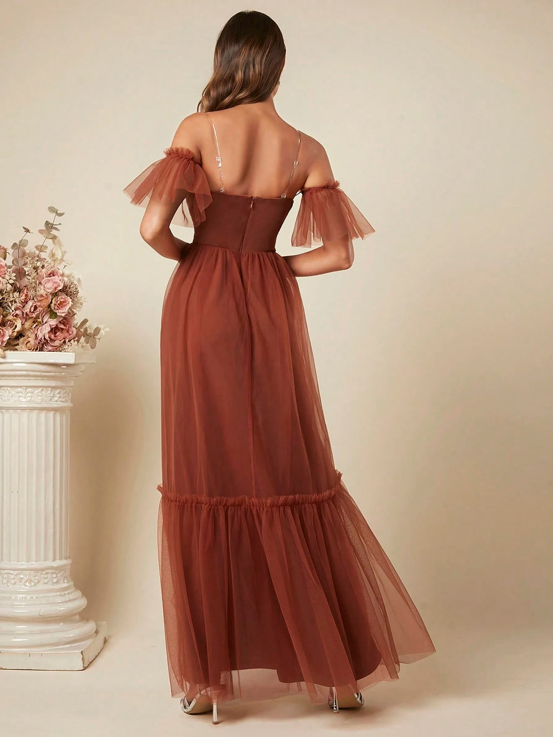 Rochie maxi SHEIN, maro