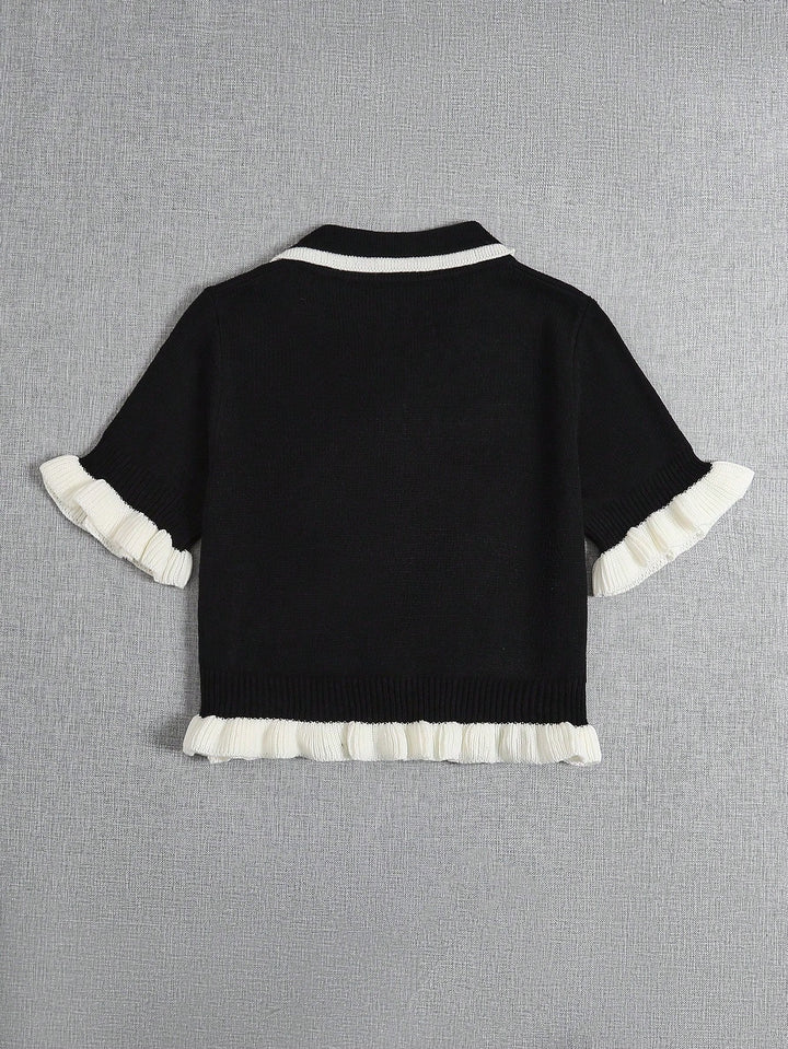 Pulover cu nasturi SHEIN, negru