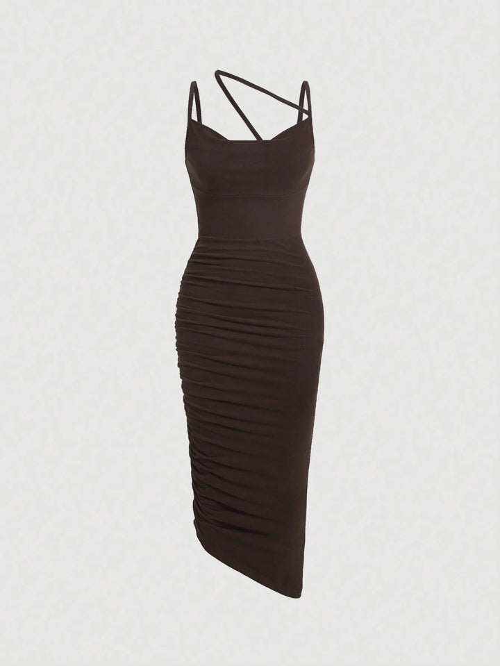 Rochie midi SHEIN, maro