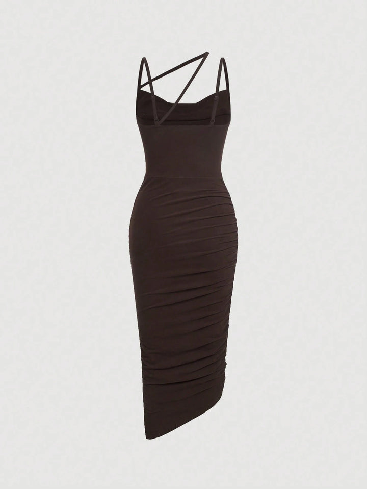 Rochie midi SHEIN, maro