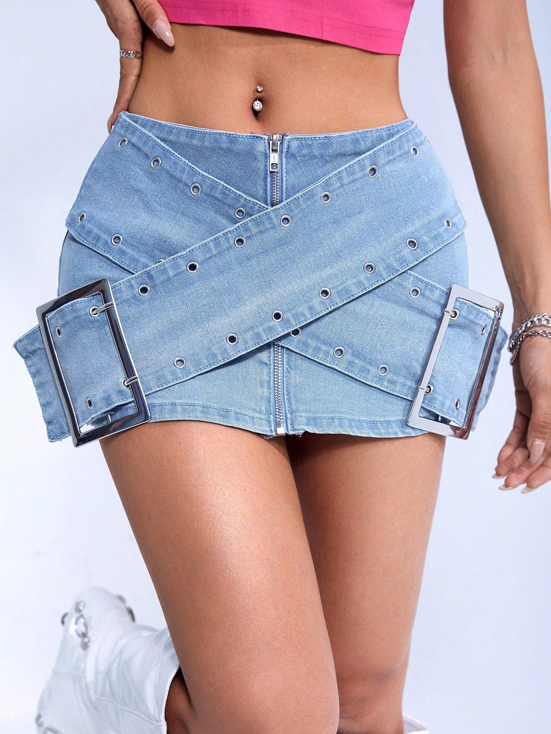 SHEIN farmerhatású szoknya, kék