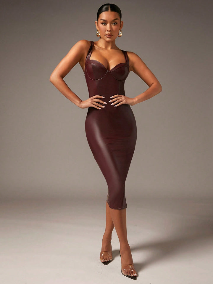 Rochie midi SHEIN, vișiniu