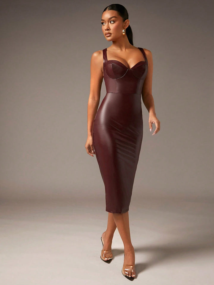 Rochie midi SHEIN, vișiniu