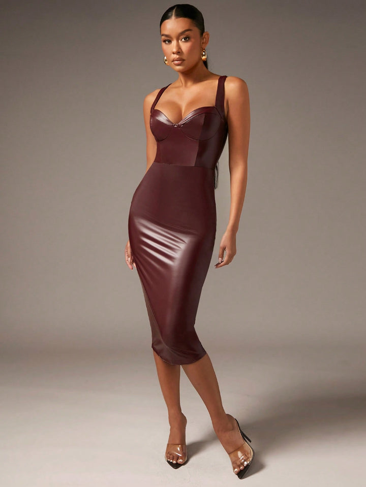 Rochie midi SHEIN, vișiniu