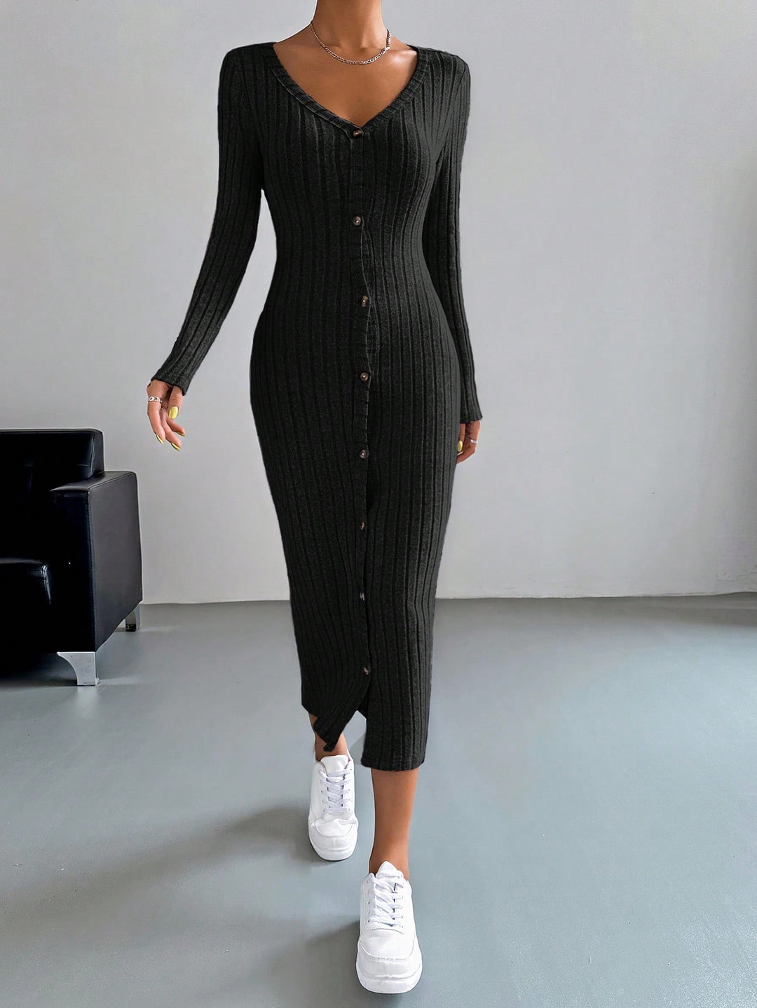 Rochie midi SHEIN, negru