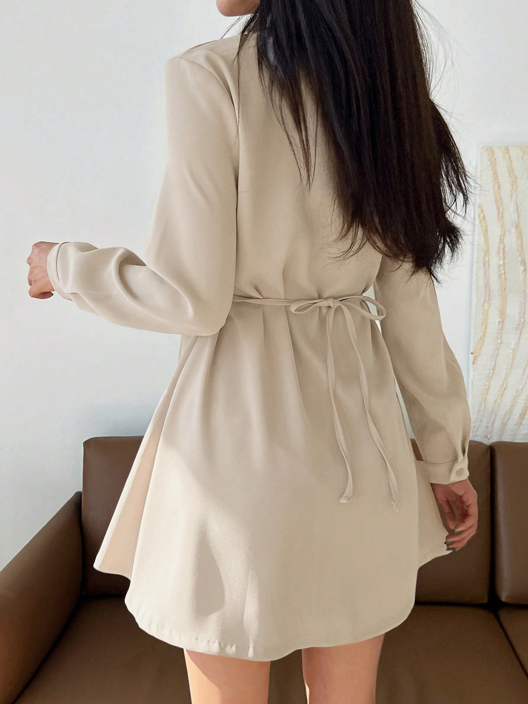 SHEIN bézs miniruha