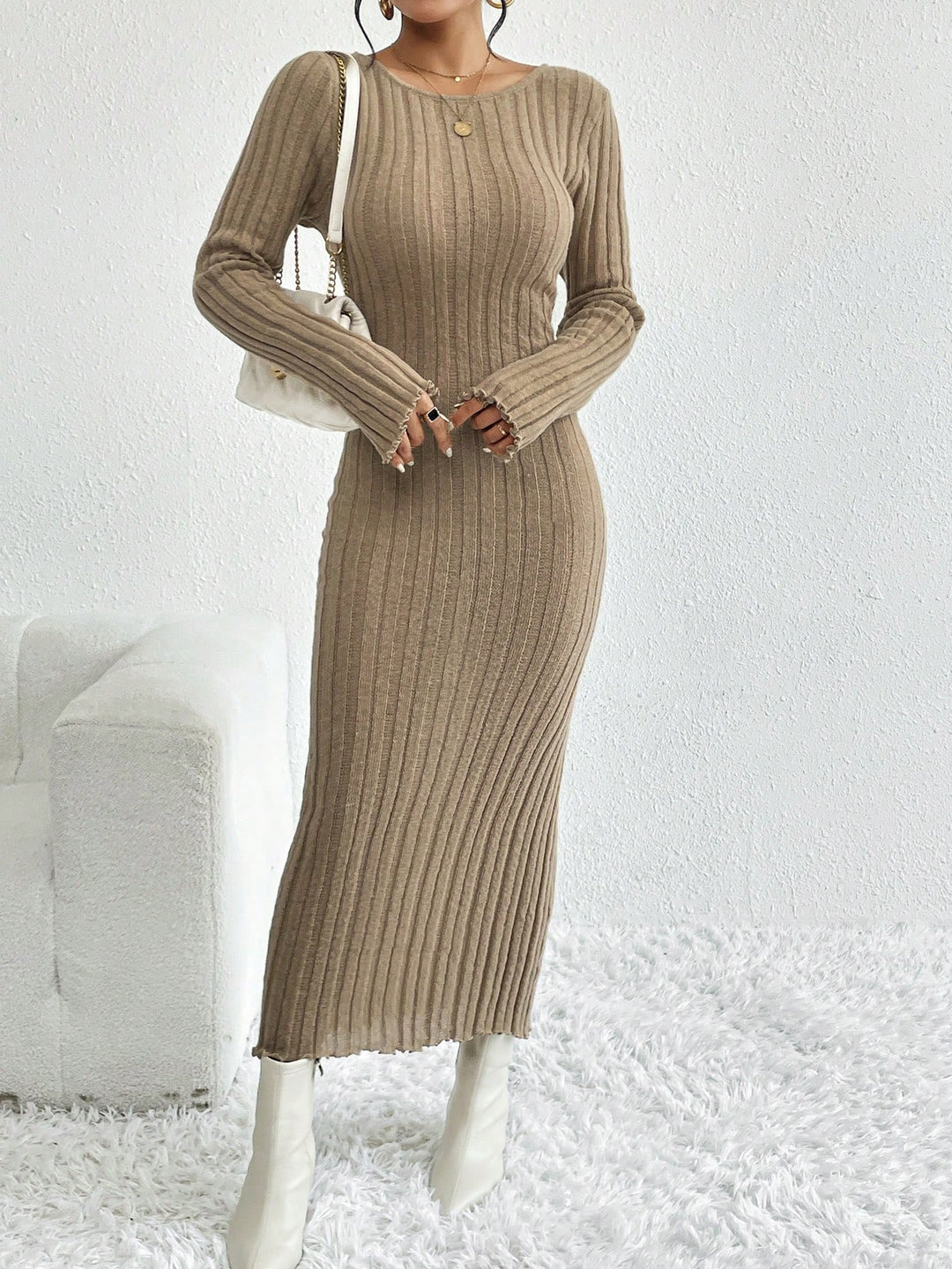 Rochie maxi SHEIN, bej