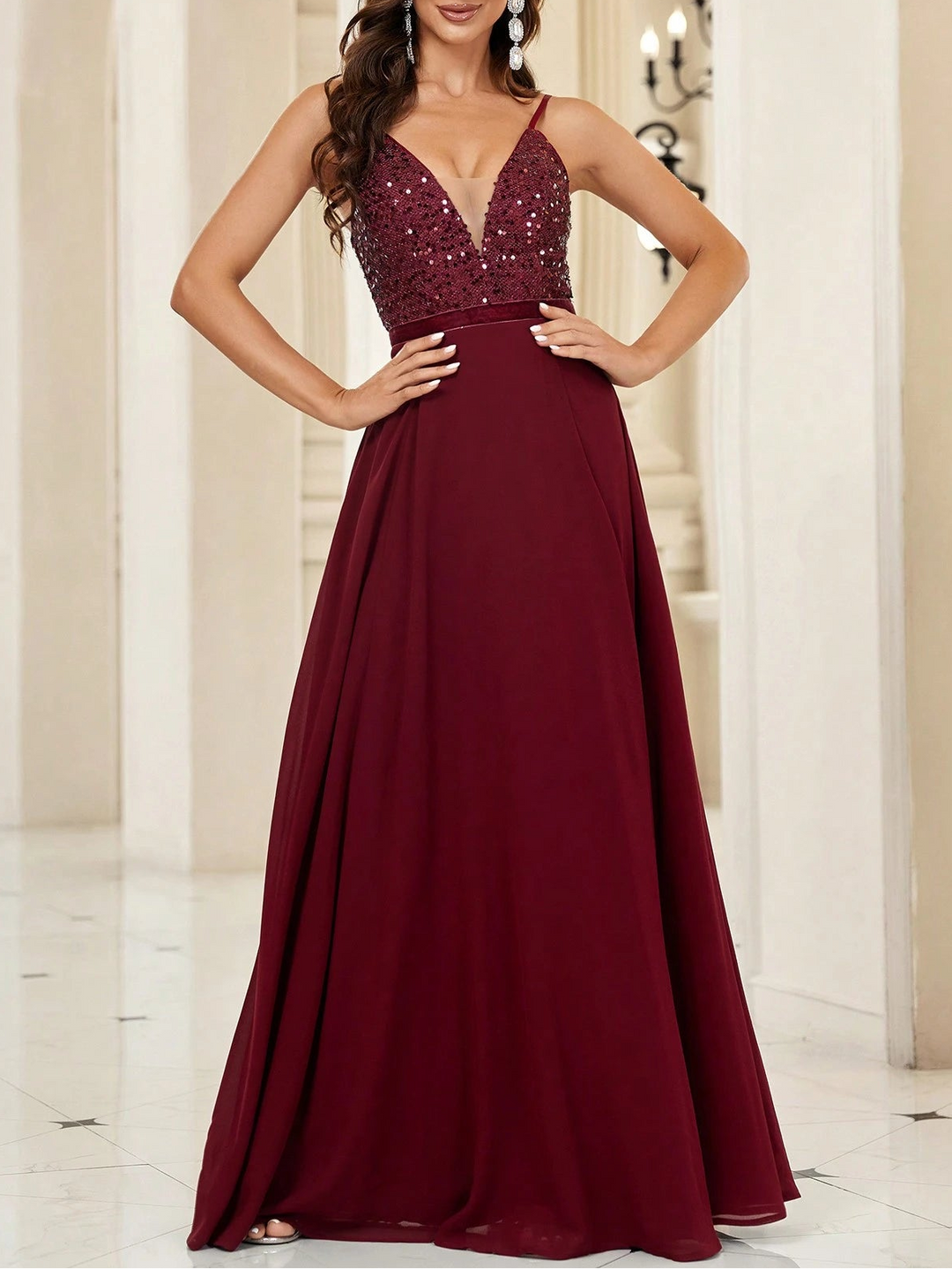 Rochie maxi SHEIN, vișiniu