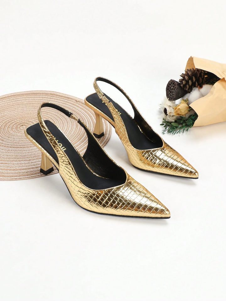 Pantofi cu toc SHEIN, auriu