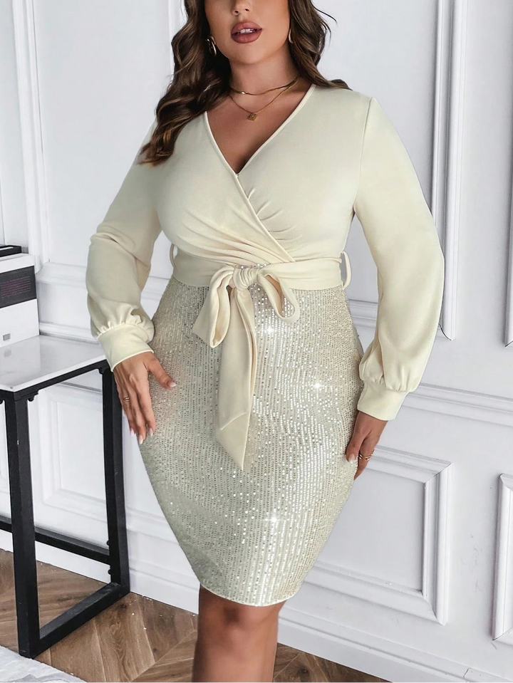 Rochie mini Shein Curve+, crem