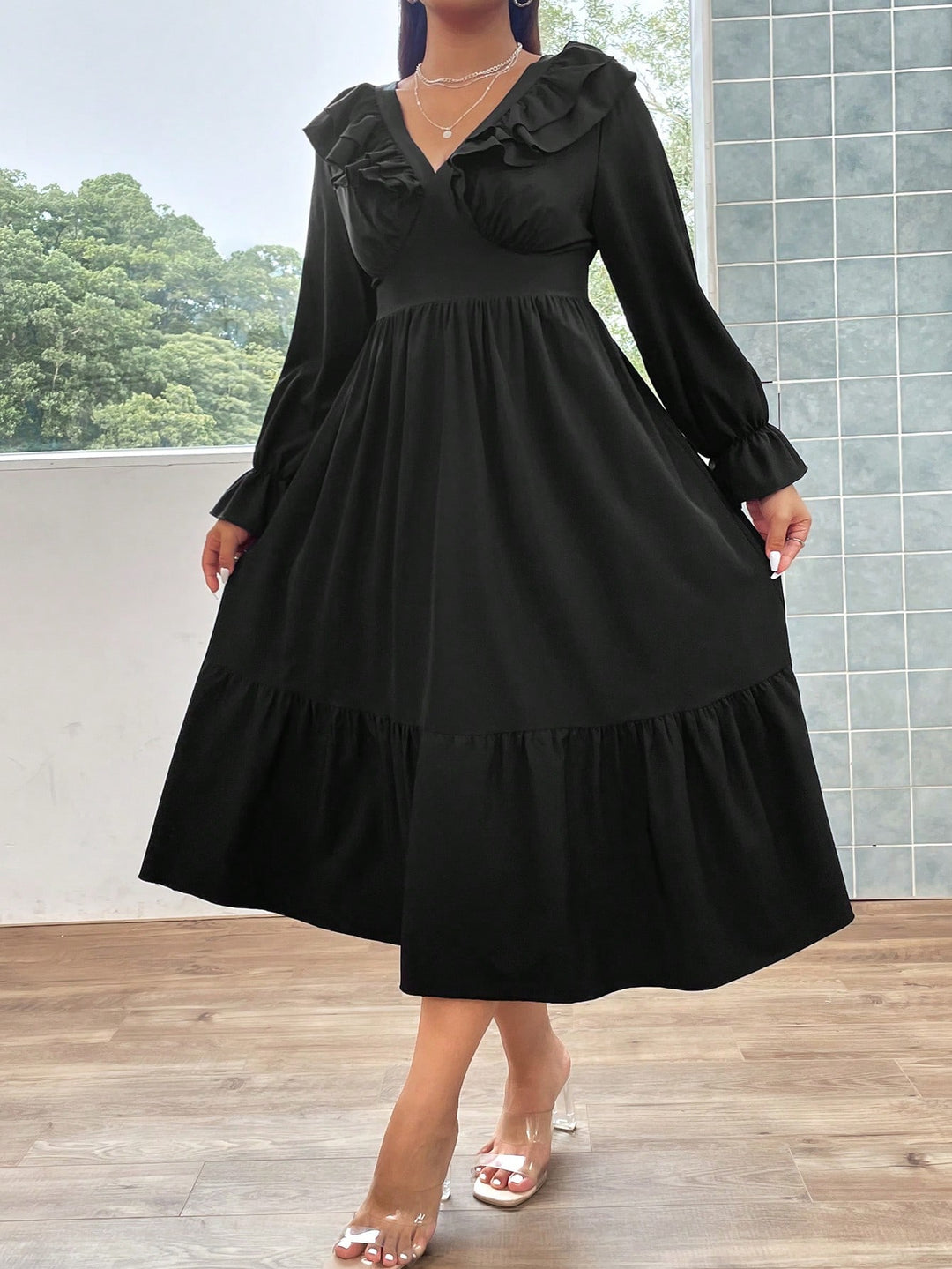 Rochie midi SHEIN, negru