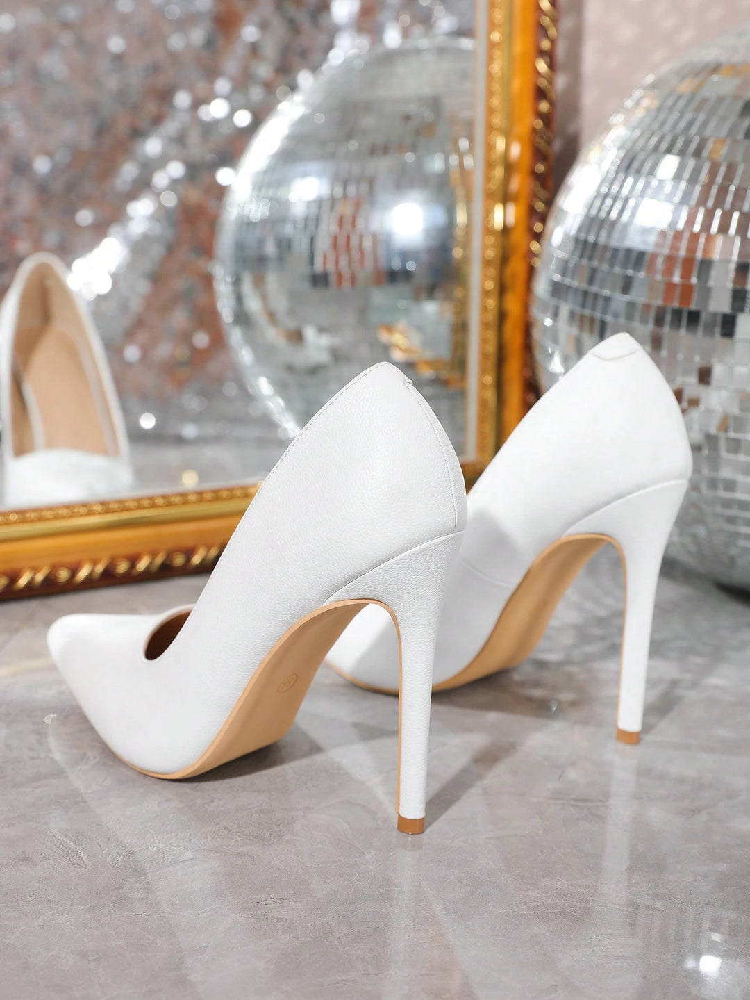 Pantofi cu toc SHEIN, alb