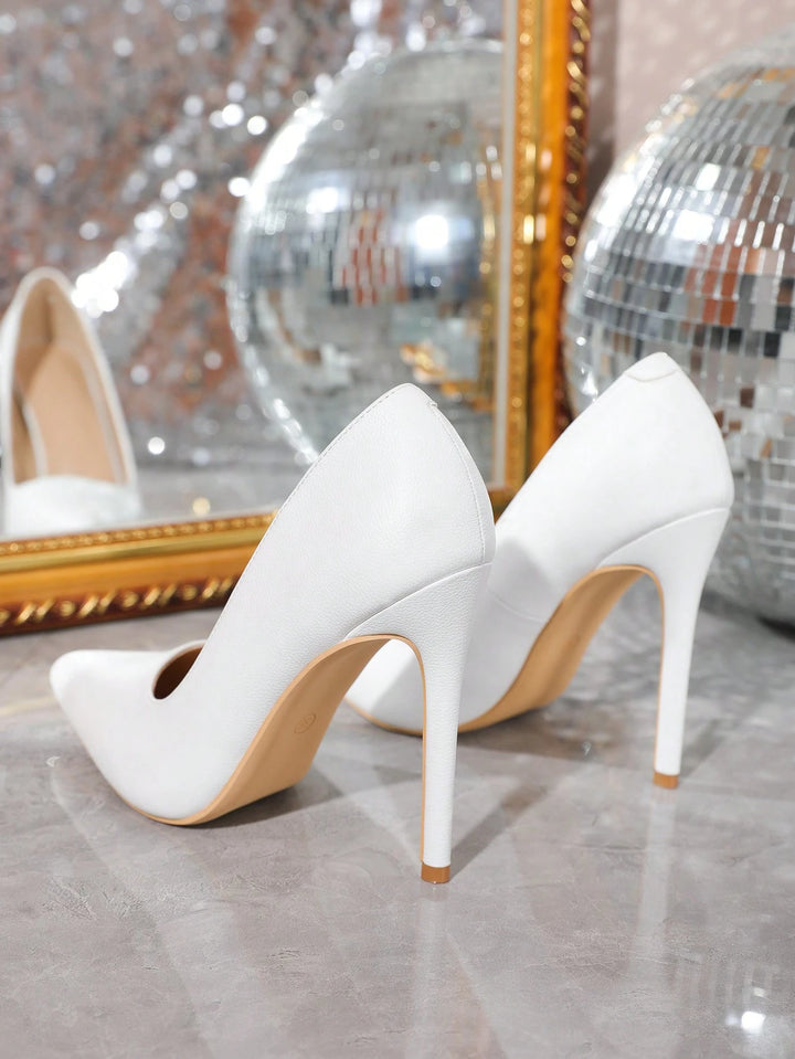 Pantofi cu toc SHEIN, alb