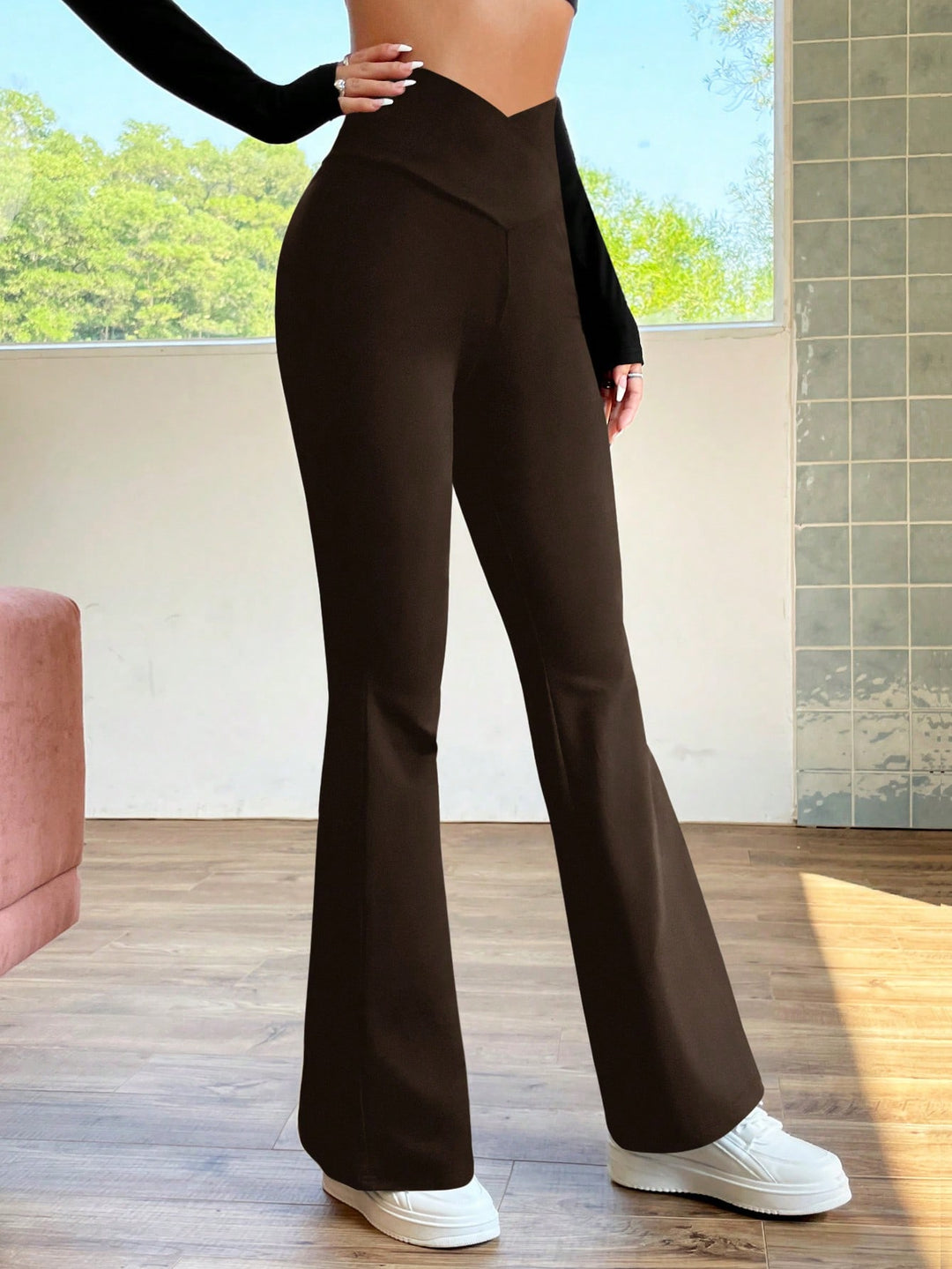 Pantaloni SHEIN, maro
