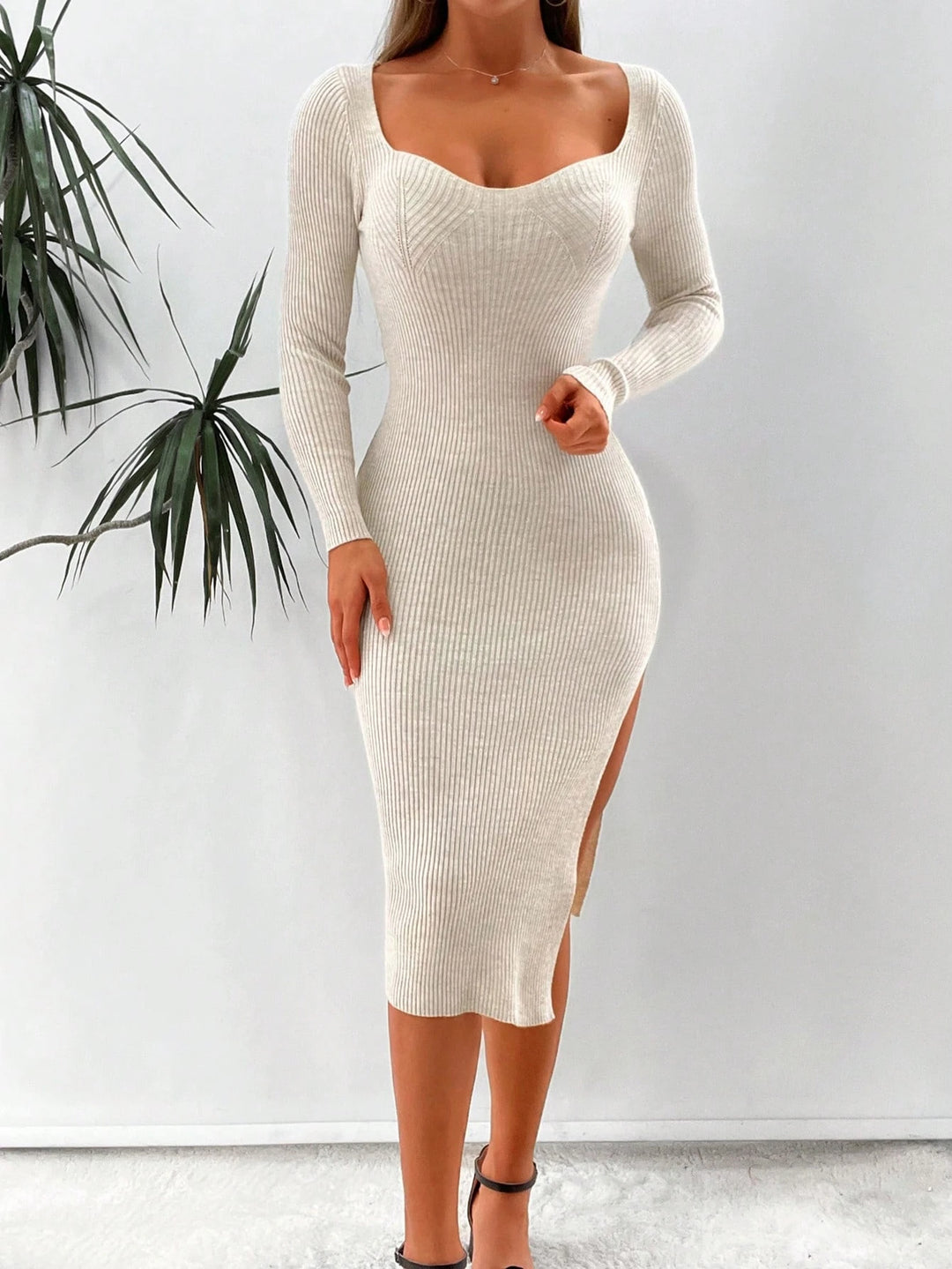 Rochie midi SHEIN, crem