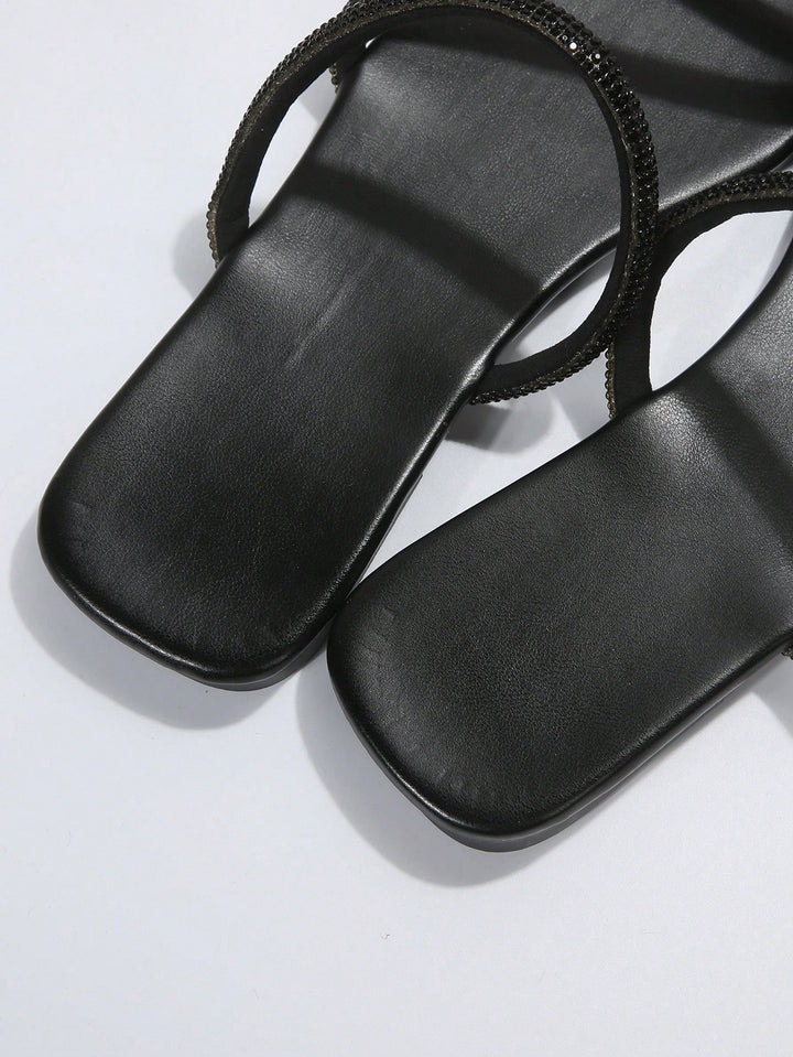 SHEIN sliders, black