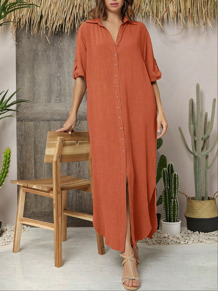 Rochie maxi SHEIN, cărămiziu