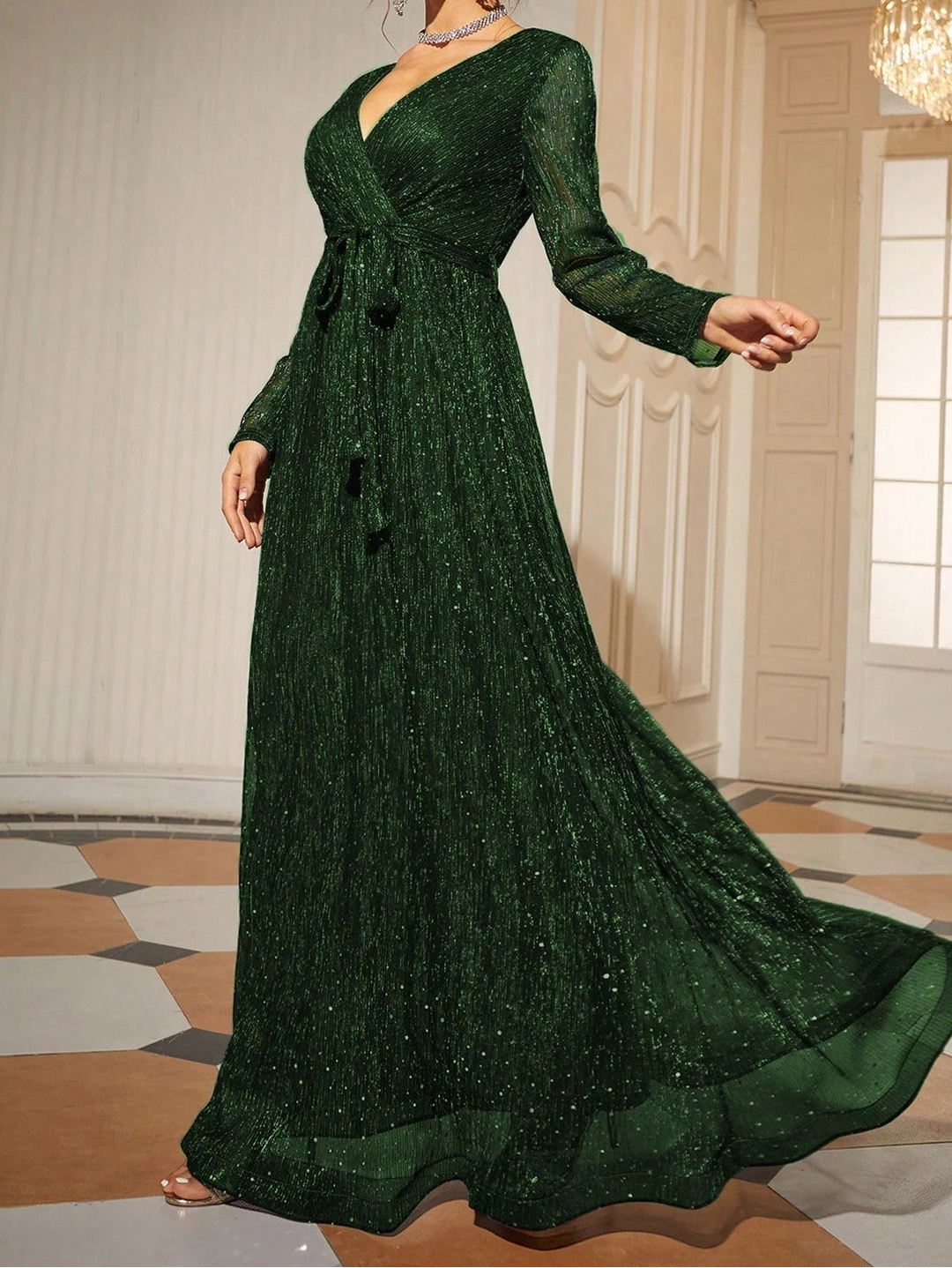 Rochie maxi SHEIN, verde