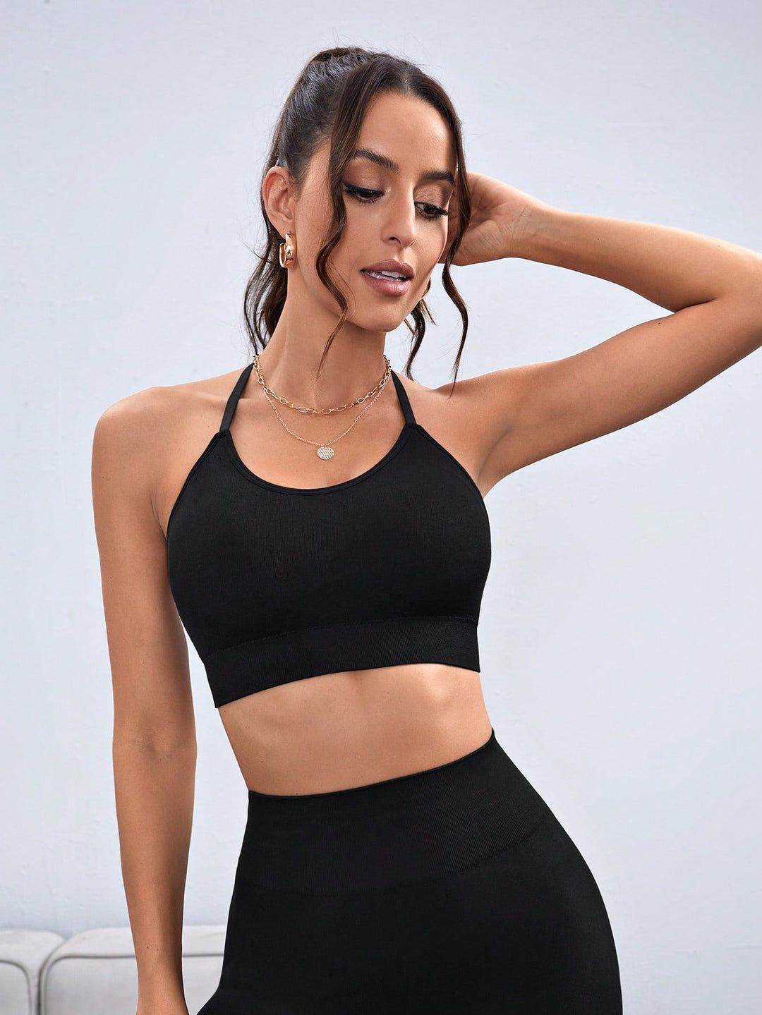 Bustieră sport SHEIN, negru
