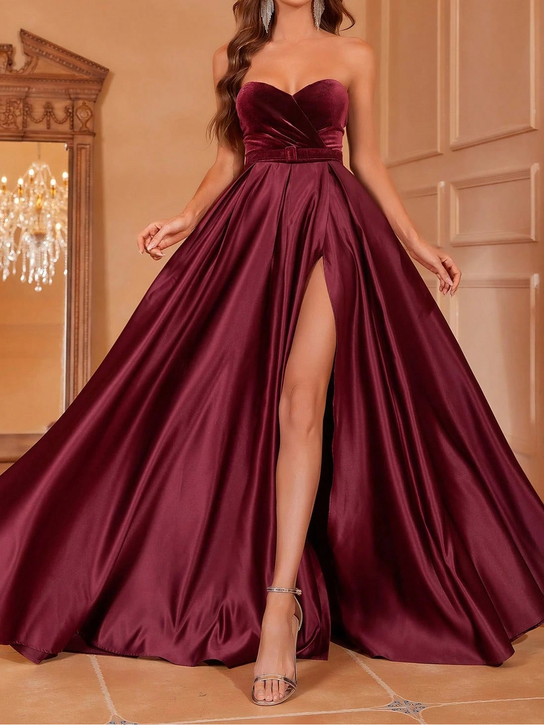 Rochie de ocazie SHEIN, vișiniu