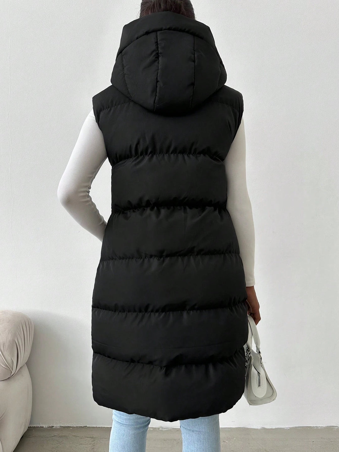 Vestă lungă SHEIN, negru