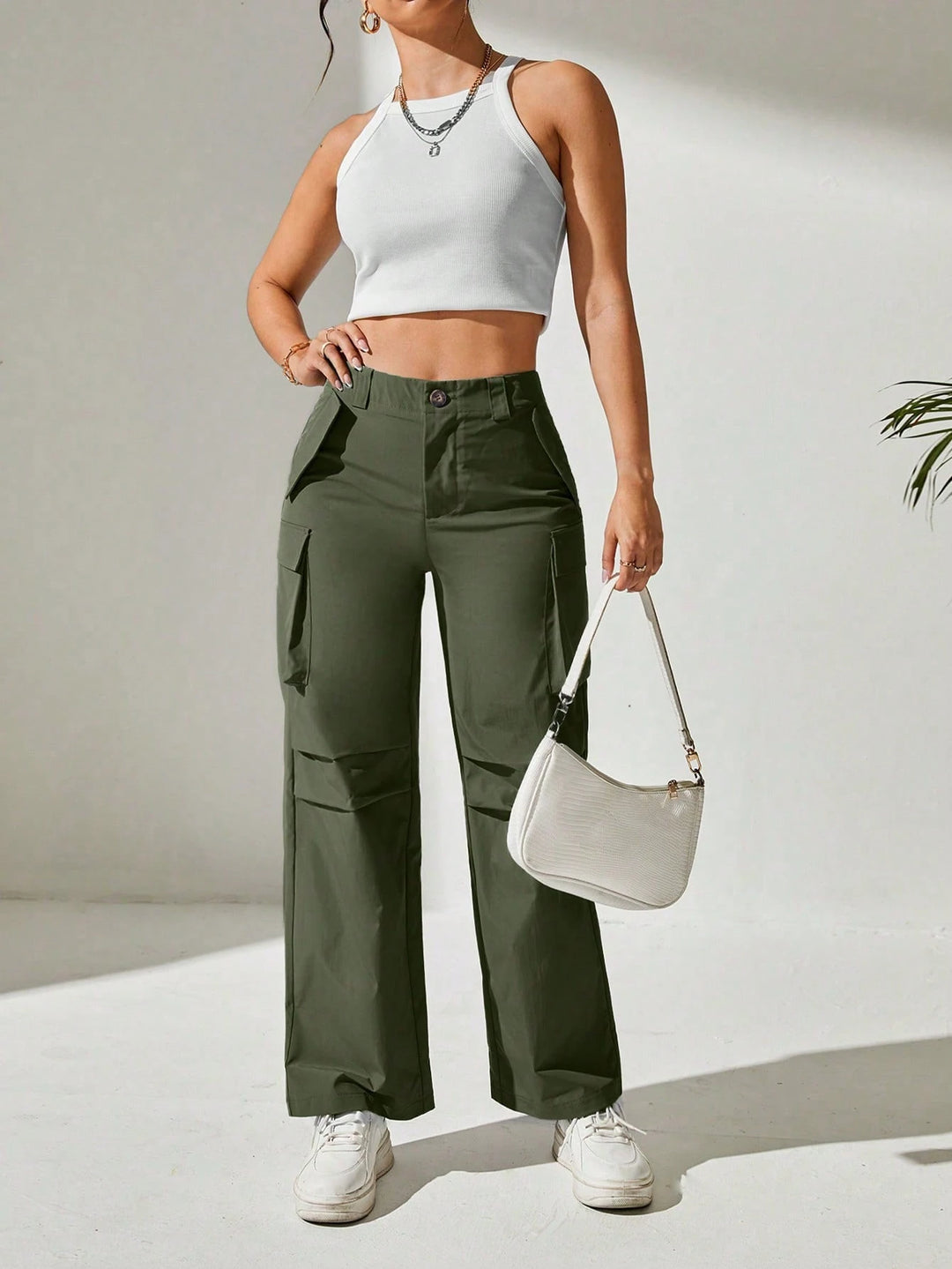 Pantaloni SHEIN, verde