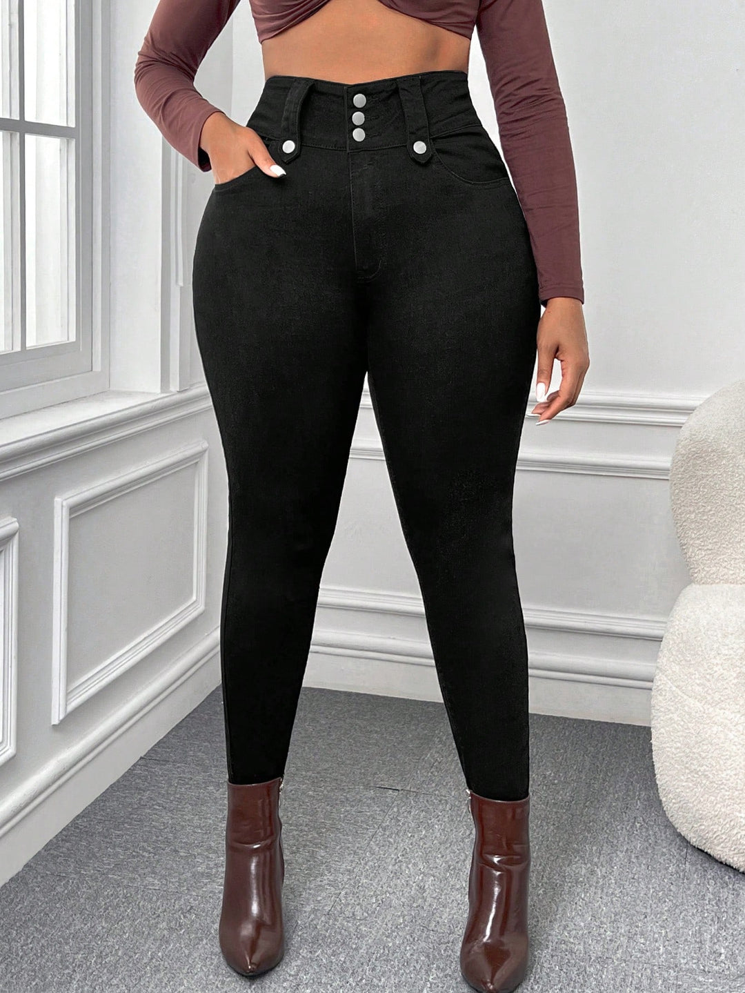 Jeans SHEIN, negru